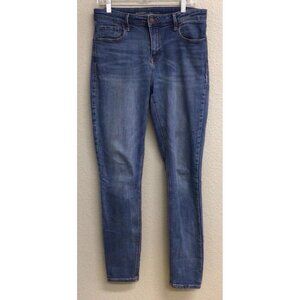 Old Navy Rockstar Skinny Mid Rise Blue Jeans Women's Size 12 Tall Flaw